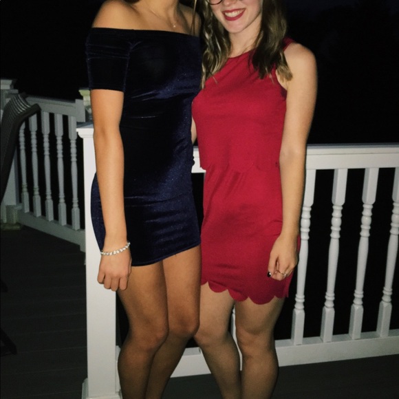 Boohoo Dresses | Boohoo Navy Blue Velvet Bodycon Dress | Poshmark